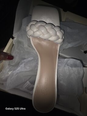 Women's White Braided Slide Sandals - Unbranded